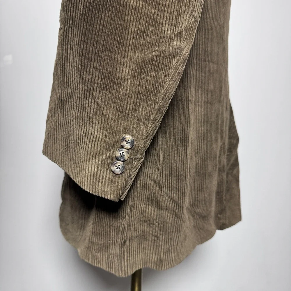 1980s‎ Brooks Brothers Blazer Mens 41L Brown Solid Corduroy 2-Button USA Made